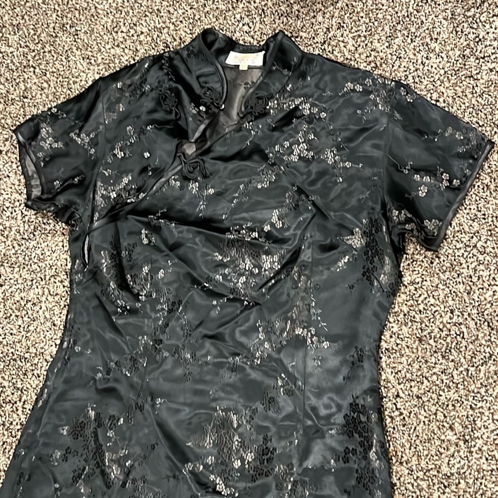 Golden Dragon Black  Long Chinese Dress 🟡 Size 40